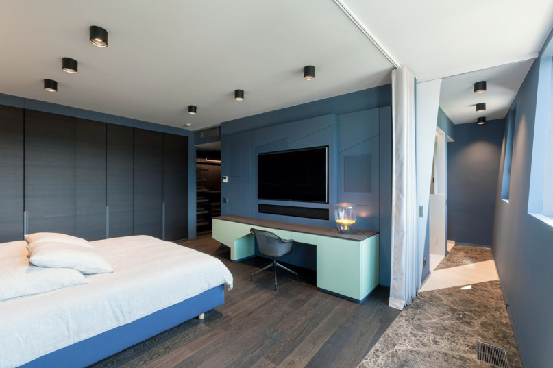 12 sapphire penthouse schlafzimmer master bedroom arbeitsplatz libeskind mitte penthouse