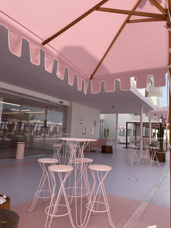 plush74 location scout ibiza streets graphic funky rental pink film photo event pink hotel pool car10