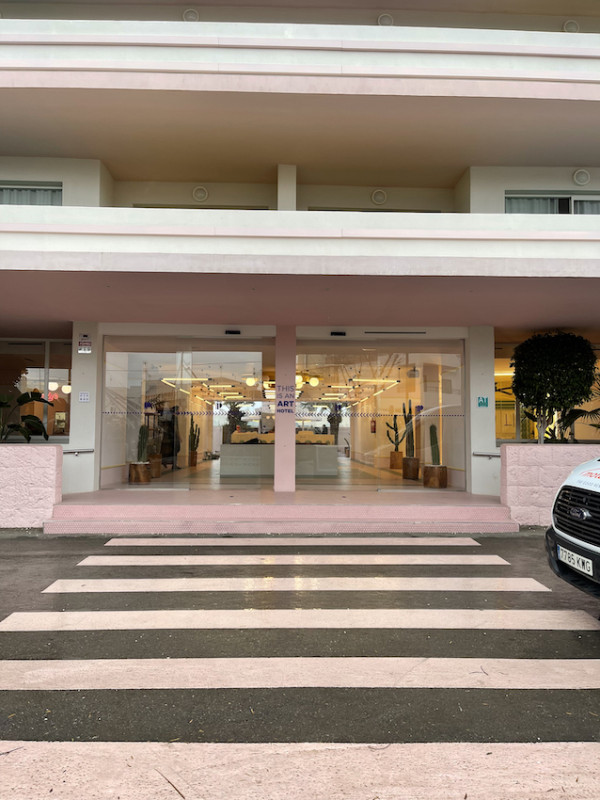 plush74 location scout ibiza streets graphic funky rental pink film photo event pink hotel pool car5