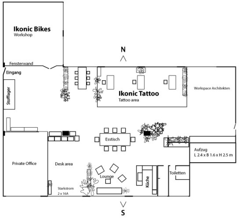 layout dello spazio artigianale ikonic