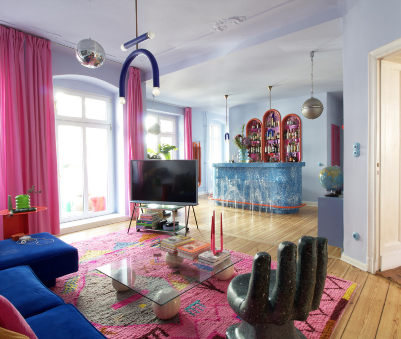 plush 74 colorful playful apartment with bar 71411 13
