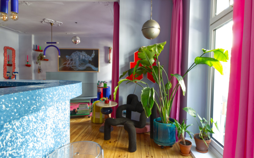 plush 74 colorful playful apartment with bar 71411 2