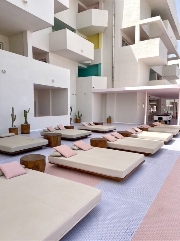 plush74 location scout ibiza streets graphic funky rental pink film photo event pink hotel pool car18