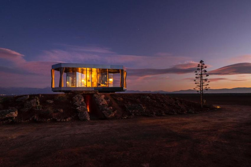 plush74 locations photo film production spain desert house glass00012